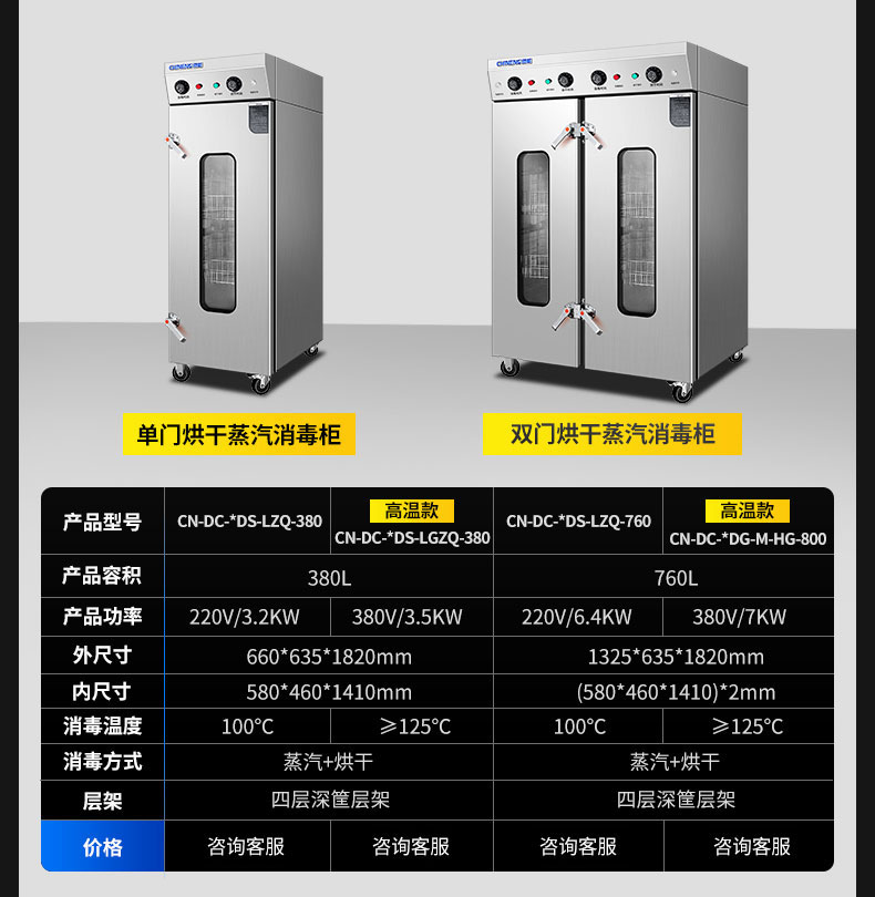 AG庄闲蒸汽消毒柜产品参数4