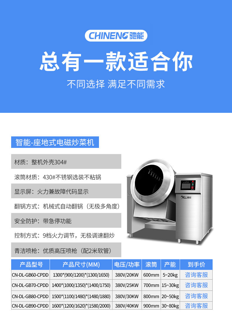AG庄闲炒菜机产品参数1