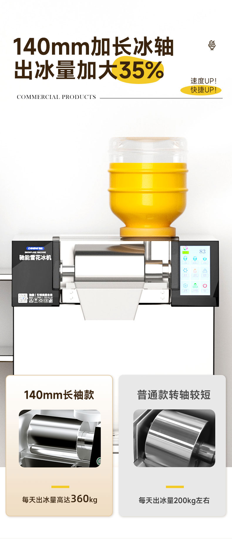 AG庄闲雪花冰机出冰量加大35%