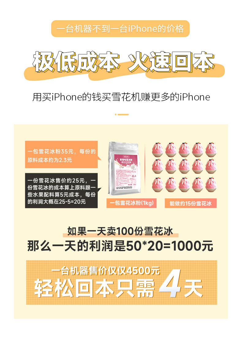 AG庄闲雪花冰机快速回本